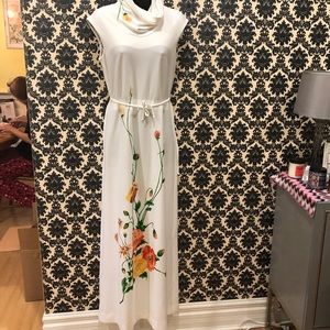 Vintage Yves Jennet white floral dress